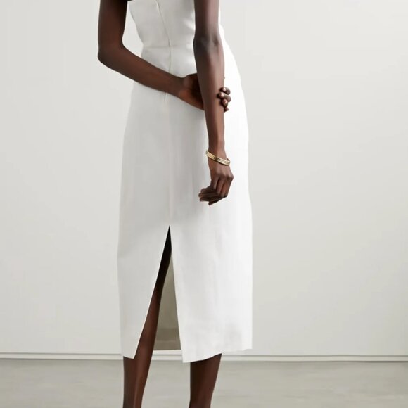 Mara Hoffman Women White Isla Strapless Midi Column Dress Size 6, Orig $550 - Picture 2 of 8